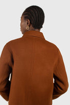 Brown handmade wool blend jacket_4