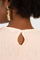 Pink tiered wrinkle long sleeved blouse_5