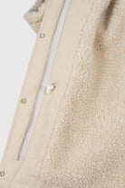 Beige teddy lined cinch back parka_7