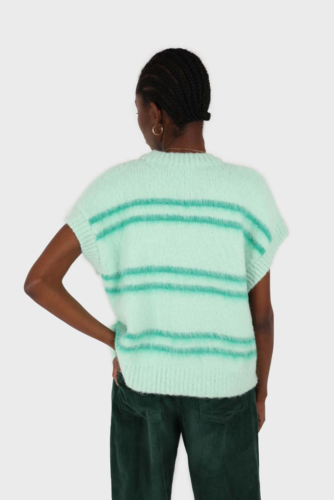 Mint striped wool blend sweater vest_5