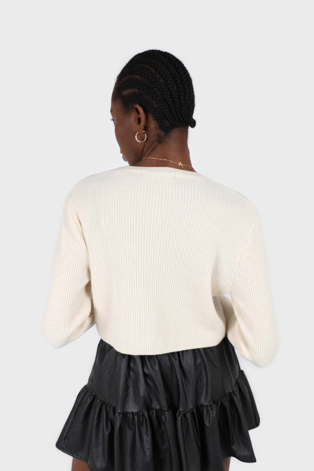 Black shiny vegan leather tiered mini skirt_6