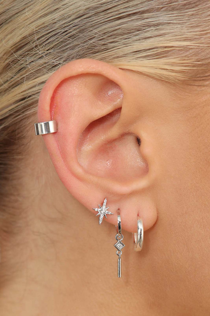 Silver starbust ear party stack_3