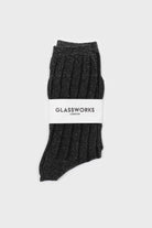 Black contrast metallic ribbed socks_3