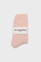 Pale pink angora smooth socks_3