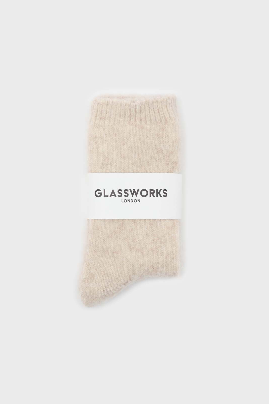 Heather beige angora smooth socks_3