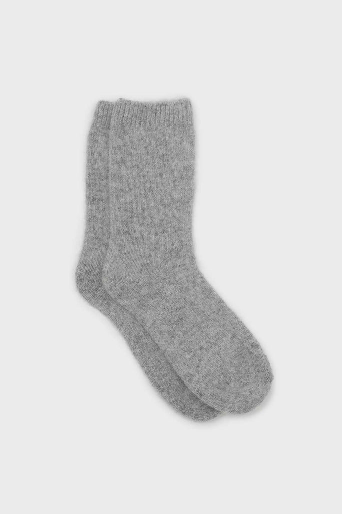 Pale grey angora smooth socks_1