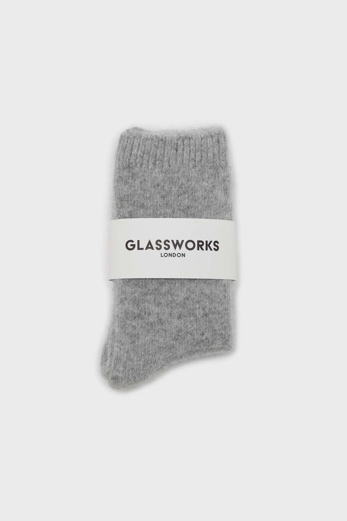 Pale grey angora smooth socks_3