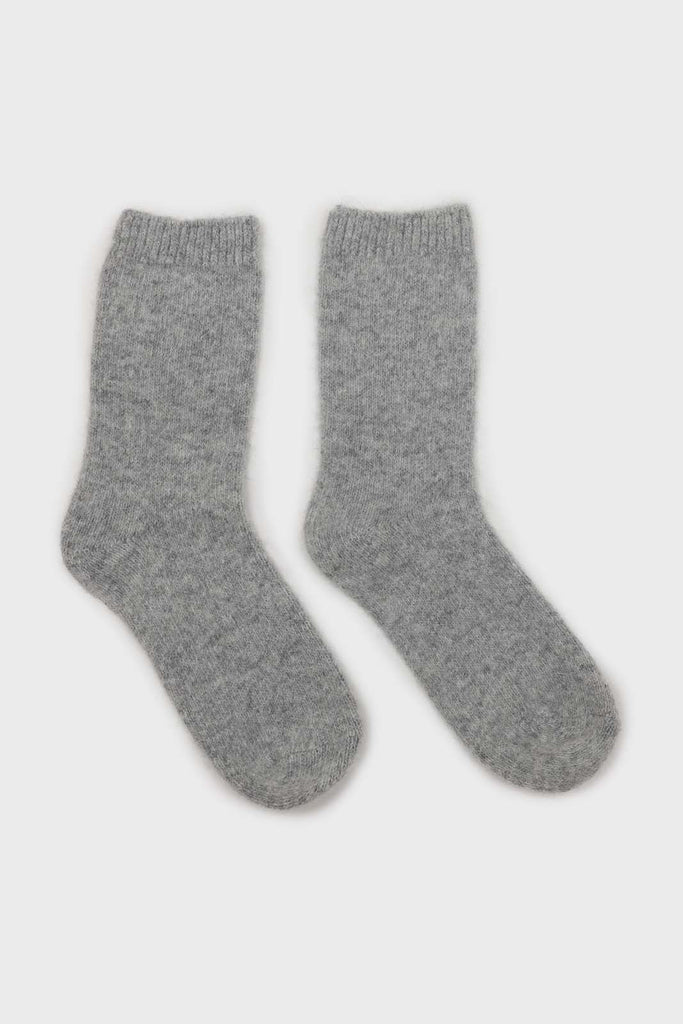 Pale grey angora smooth socks_4