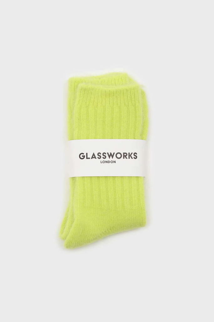 Neon yellow angora ribbed socks_4