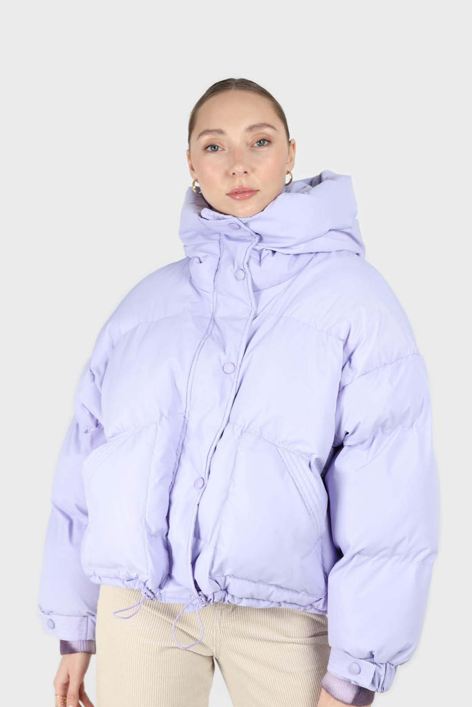 Lilac hooded thick puffer jacket_2