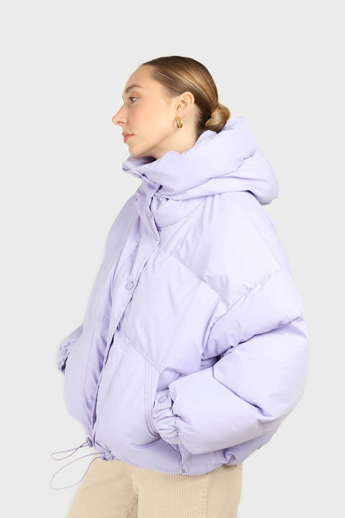 Lilac hooded thick puffer jacket_3