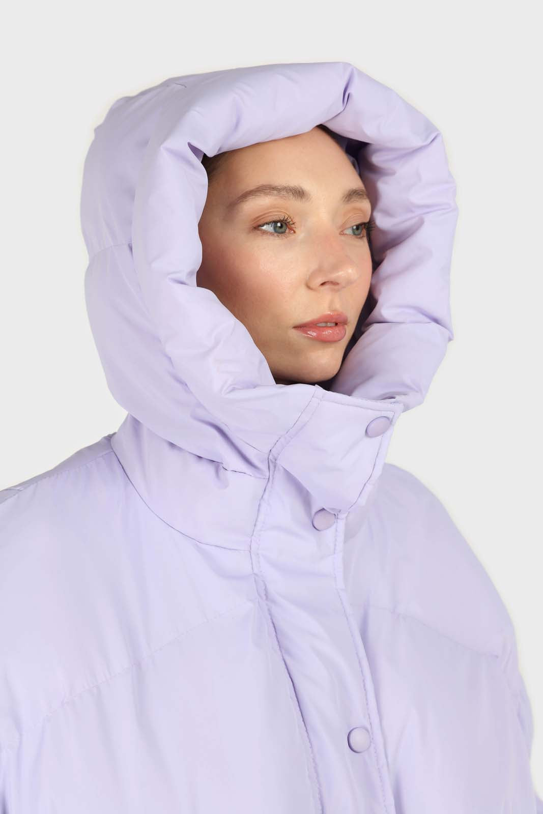 Purple Pvc Bubble Coat Lilac Hooded Thick Puffer Jacket S/M