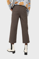 Khaki straight thick loose fit trousers_5