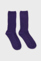 Violet long ribbed socks_4