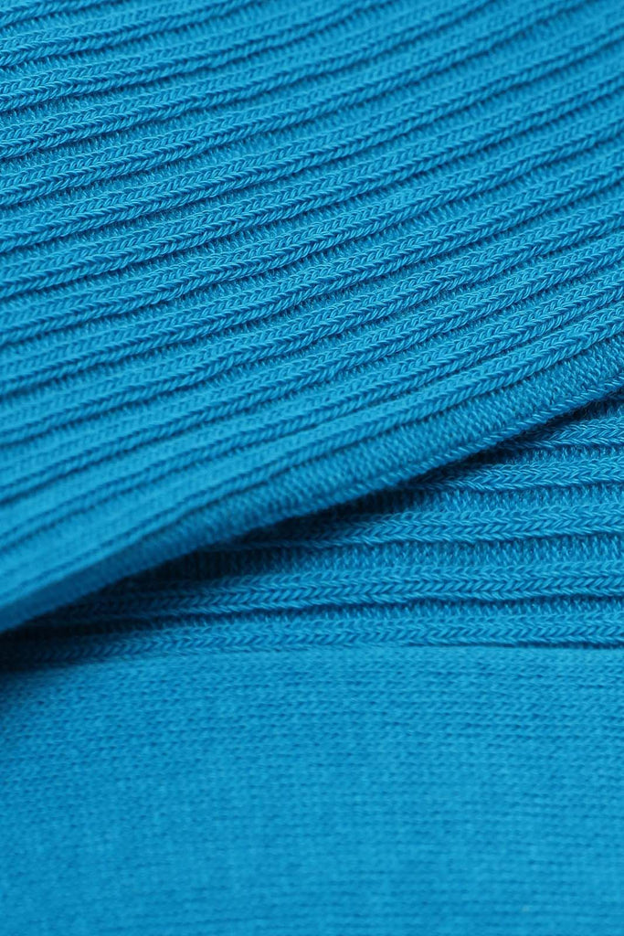 Bright blue long ribbed socks_2