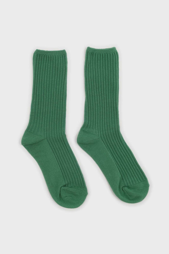 Bright green long ribbed socks_4