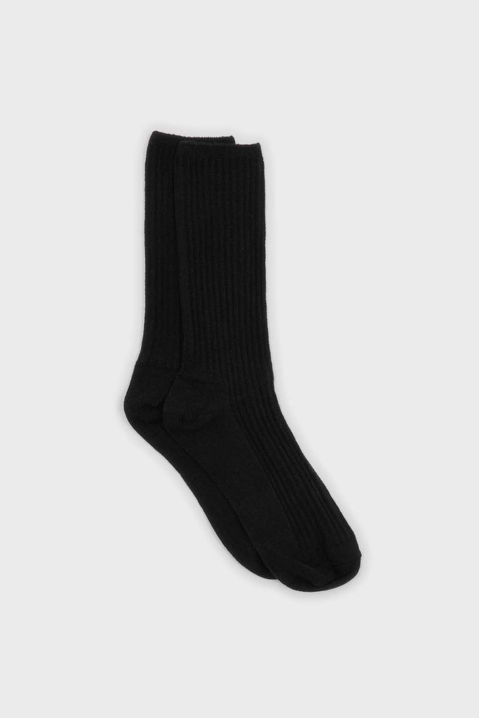 Black long ribbed socks_1