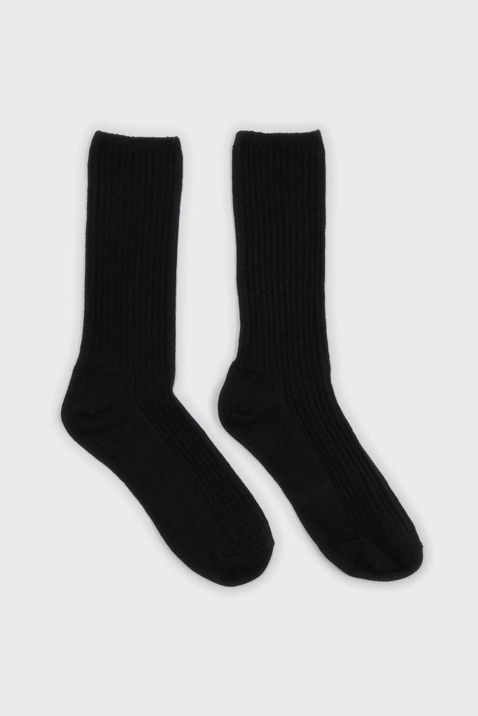 Black long ribbed socks_4
