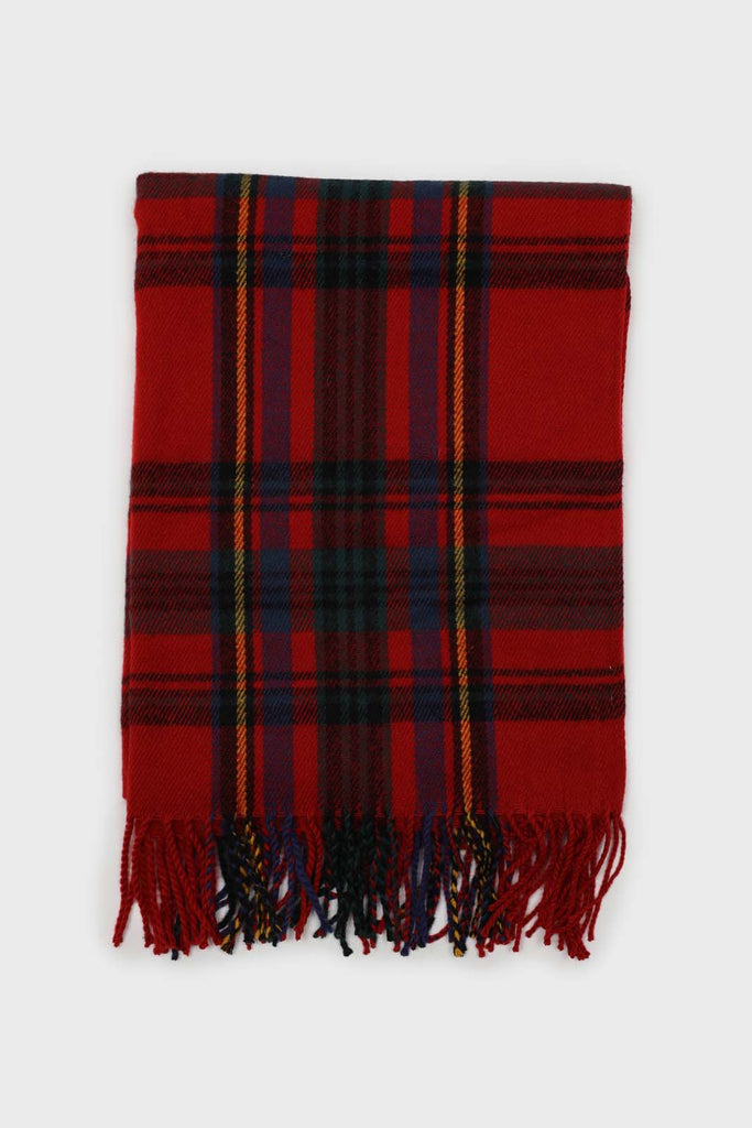 Red and blue bold plaid scarf_1