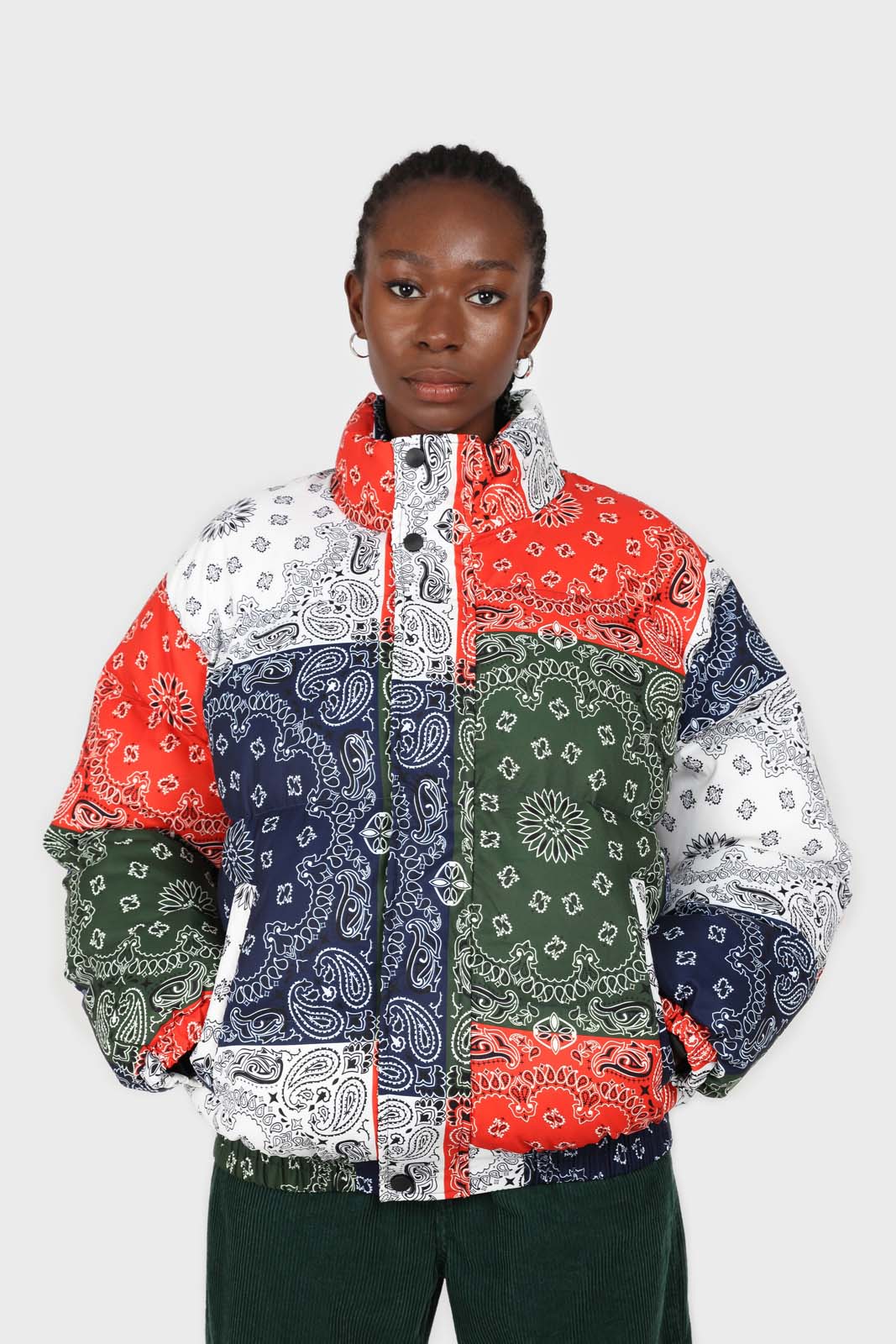 Multicolor paisley patchwork puffer jacket_6