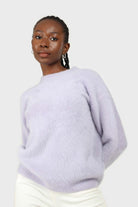 Lilac angora furry crew neck jumper_1