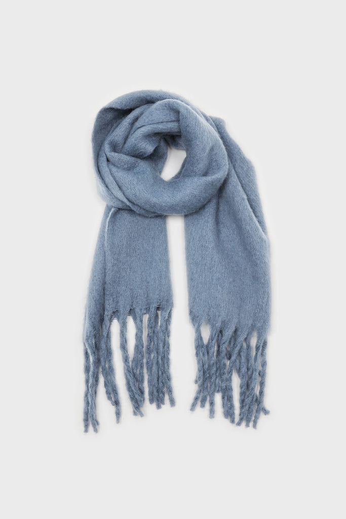 Bright blue fuzzy thick scarf - 826_3
