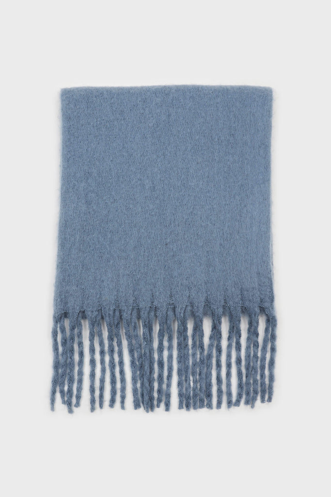 Bright blue fuzzy thick scarf - 826_1
