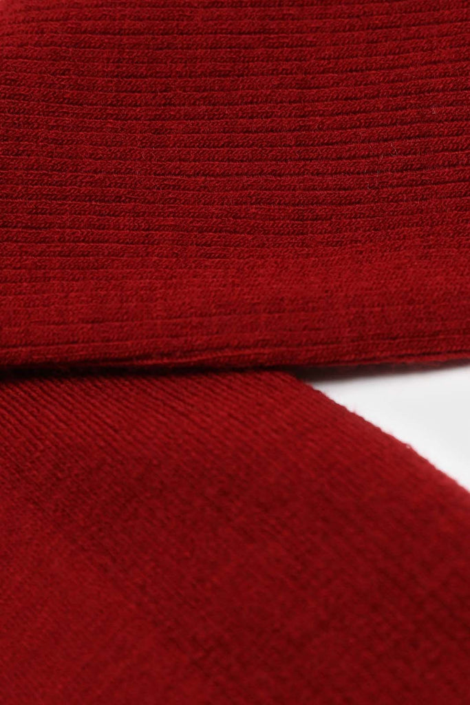 Deep red merino wool socks_2