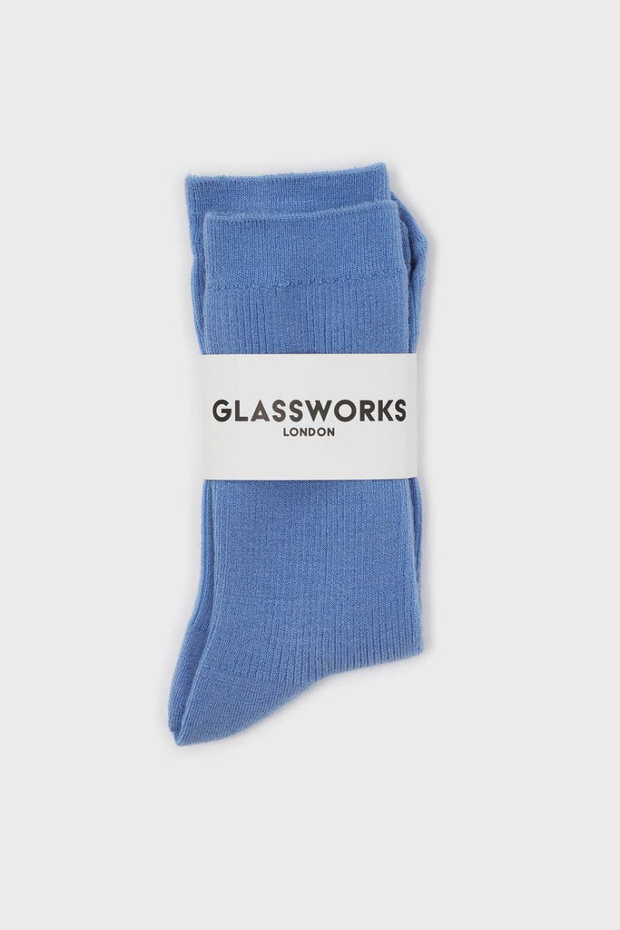 Bright blue merino wool socks_3
