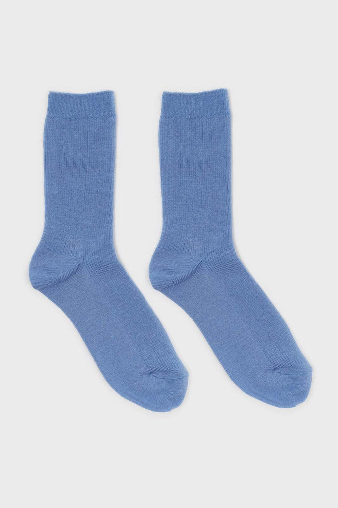 Bright blue merino wool socks_4