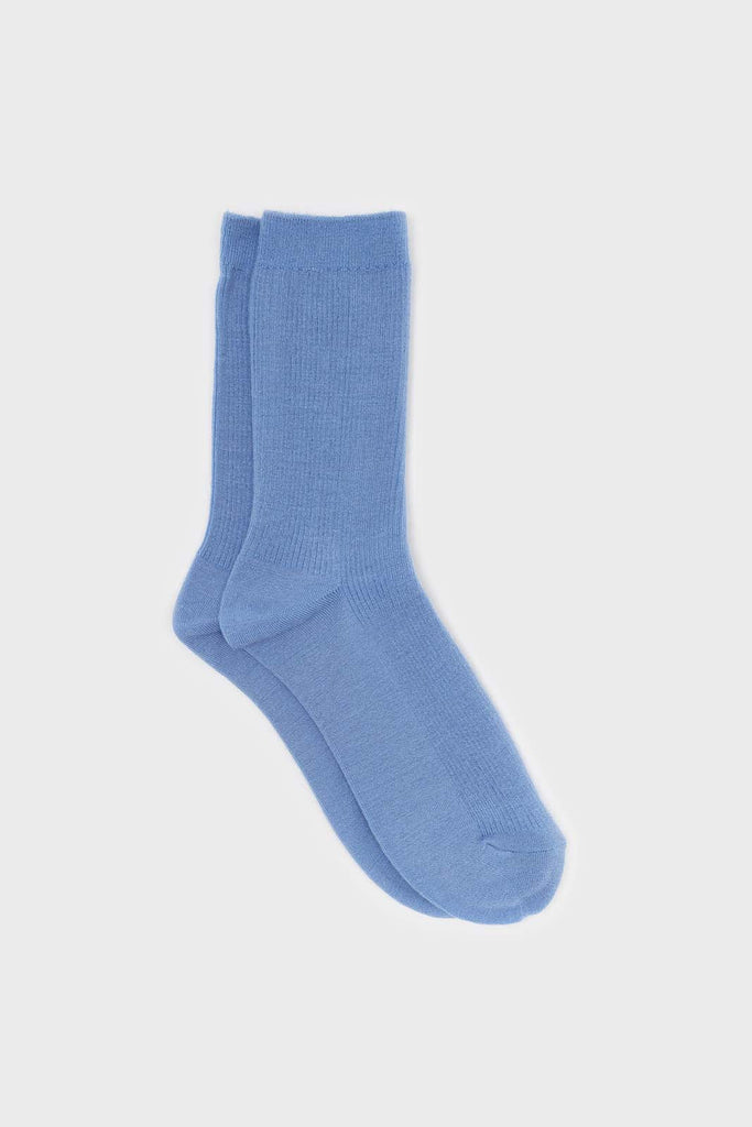 Bright blue merino wool socks_1