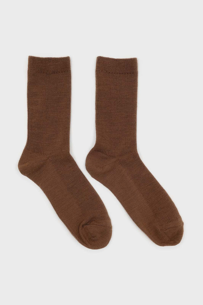 Dark beige merino wool socks_4