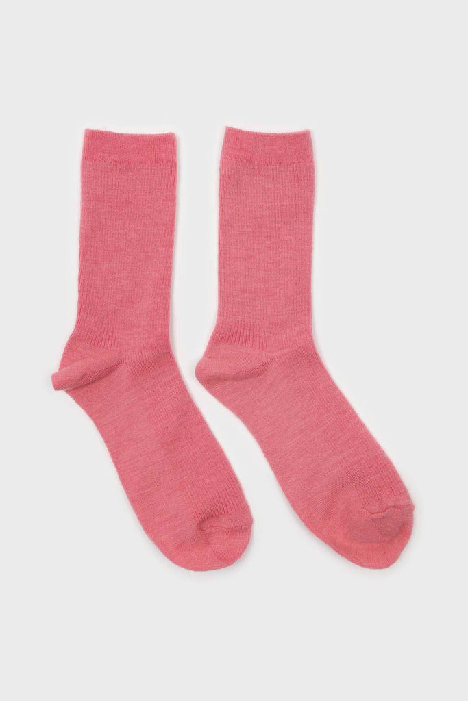 Deep pink merino wool socks_4