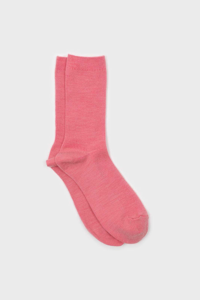 Deep pink merino wool socks_1