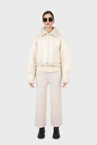 Ivory faux shearling biker jacket_2