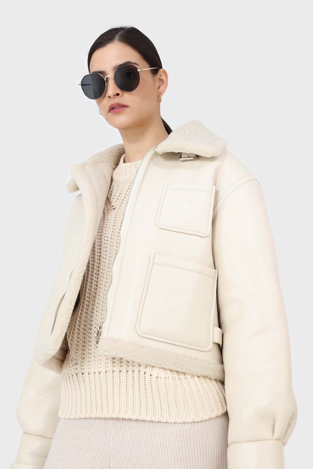 Ivory faux shearling biker jacket_6