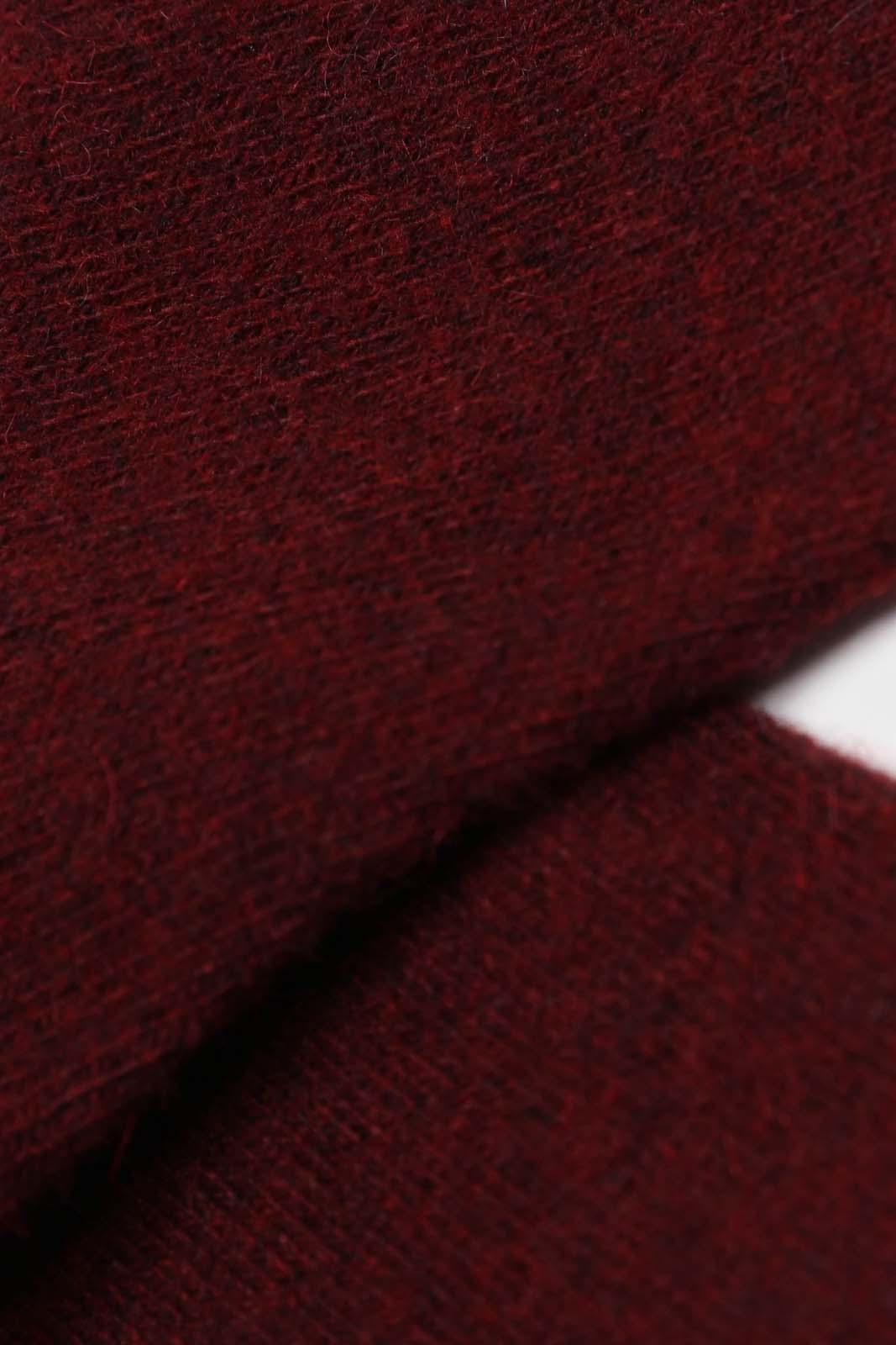 Burgundy smooth wool long socks_2