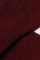 Burgundy smooth wool long socks_2
