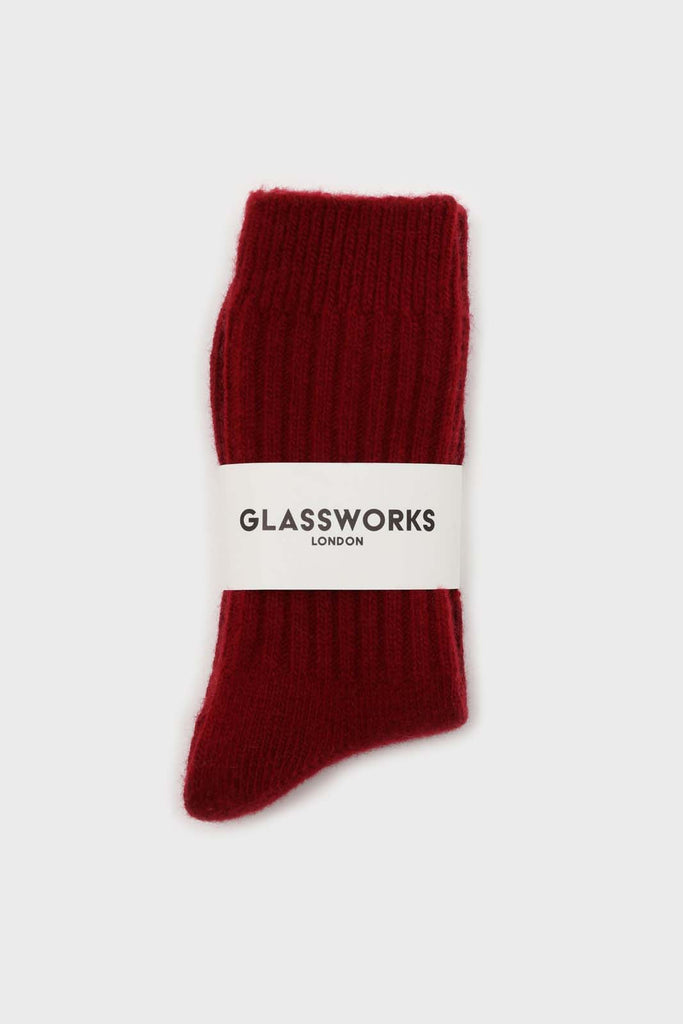 Burgundy cashmere wool blend socks_2