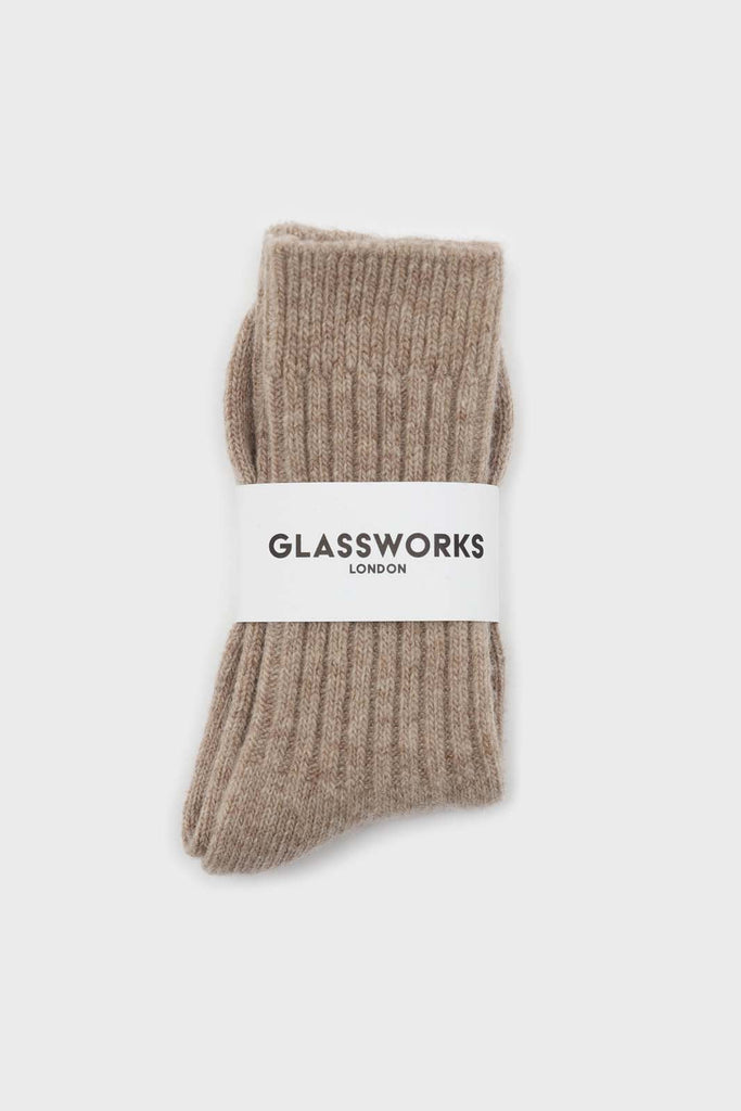 Beige cashmere wool blend socks_3