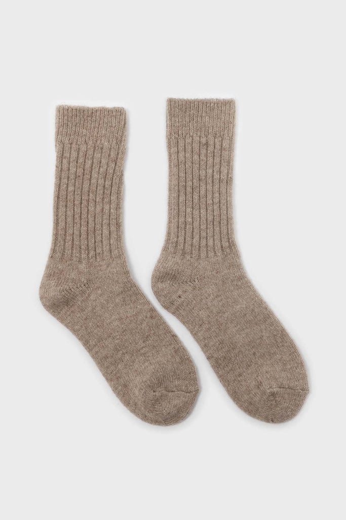 Beige cashmere wool blend socks_4