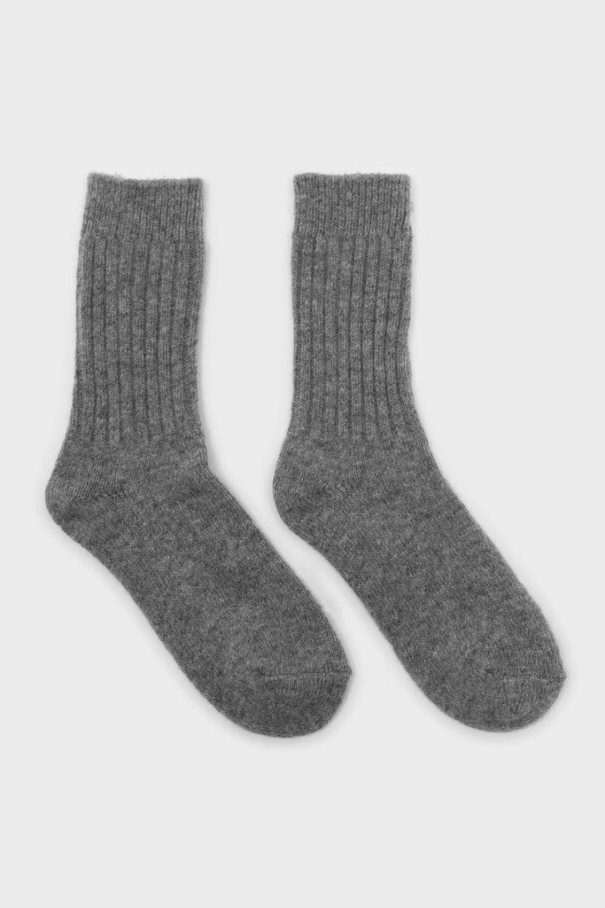 Grey cashmere wool blend socks_4