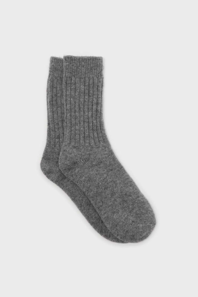 Grey cashmere wool blend socks_1