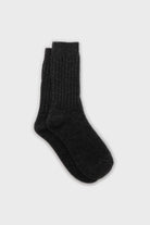 Charcoal cashmere wool blend socks_1