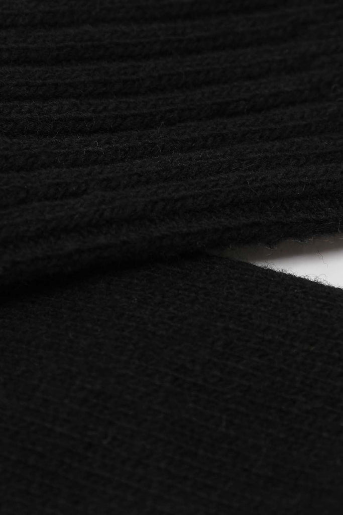 Black cashmere wool blend socks_2