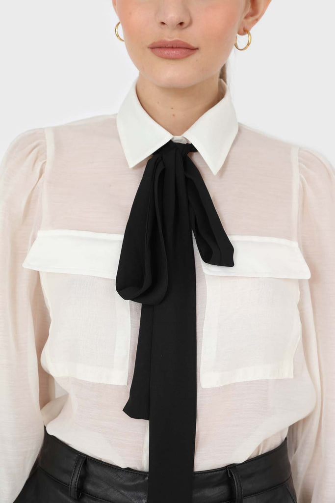 Ivory and black pussy bow semi sheer blouse_6