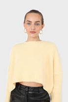 Pale yellow cross back crop front jumper_4