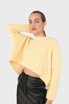 Pale yellow cross back crop front jumper_1