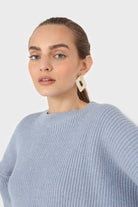 Light blue cross back crop front jumper_4