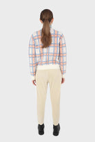 Beige ribbed velvet loose fit trousers_4